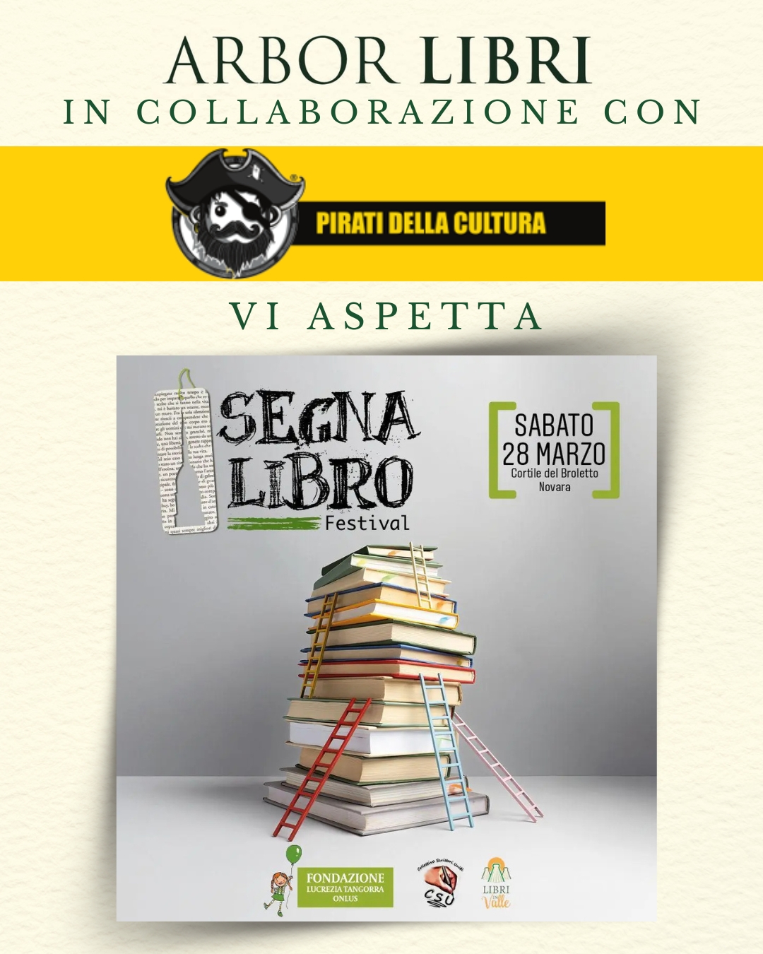 Arbor Libri e I Pirati della Cultura al Segnalibro Festival di Novara Arbor Libri e I Pirati della Cultura al Segnalibro Festival di Novara